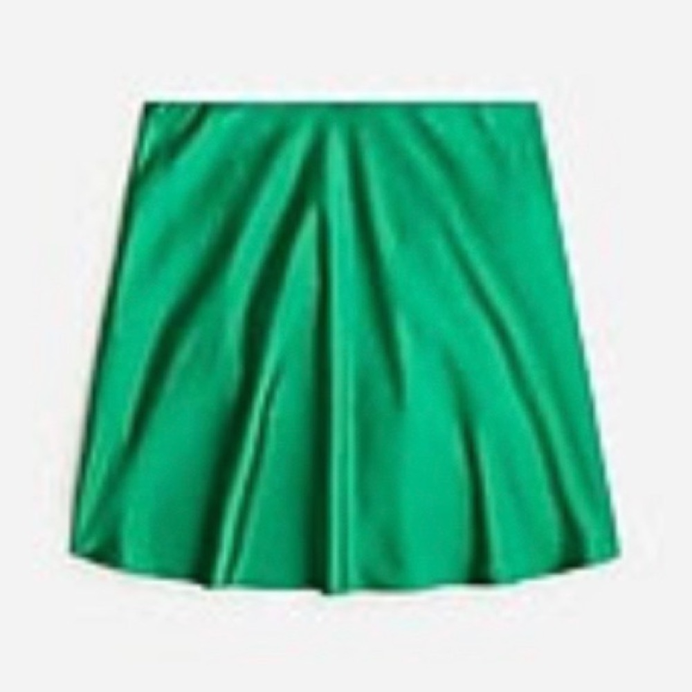 J.Crew Satin Slip Mini Skirt - KELLY GREEN